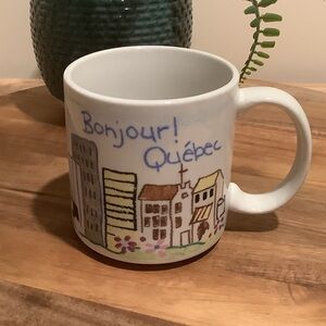 BONJOUR QUEBEC Vintage GiftCraft Collectible Ceramic Coffee Mug Cup 10oz